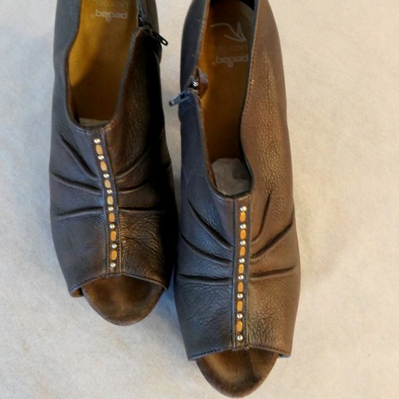 Size 9.5 Calleen Cordera Caliza Brown Peep Toe - Picture 1 of 11